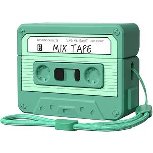 AirPods Pro 2 Case Cover, KOREDA Cute Funny Cassette Tape Design Cartoon Silicone Protective Case for AirPods Pro 2nd/1st Generation (Green)
