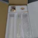 Hewory Gold Hurricane Candle Holders: Brass Candlestick Holders Set of 6 Tall Taper Candle Holders for Candlesticks Candle Sticks Holder Decor for Table Centerpiece Wedding Party Christmas Decorations