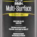 FolkArt Multi-Surface Satin Acrylic Paint in Assorted Colors, 16 oz, Pure Black 16 Fl Oz