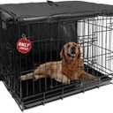 Dog Kennel Cover 42 Inch, Crate Covers for Large Dog Cages with1 2 3 Doors, Privacy Waterproof 600D Oxford Fabric Indoor/Outdoor Black (Only Cover)