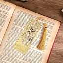 2pcs Bookmark Butterfly Flower Theme Pretty Book Marks Set with Bookmarks for Women, Cute Book Markers for Writers, Kids, Teens, Men Readers, Reading Accessories Gifts for Book Lovers (Yellow)
