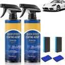 Car Coating Spray, Quick Effect Coating Agent, Advanced Car Quick-Acting Coating Agent Spray, Car Scratch Wax Coating Spray, Oil Film Emulsion Glass Cleaner (2PCS)