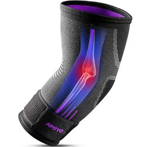APOYO Elbow Brace for Tendonitis and Tennis Elbow, Elbow Compression Sleeve, Elbow Brace for Women and Men w/ Adjustable Strap for Tennis Elbow Relief, Weightlifting, Arthritis, Workouts, Reduce Joint Pain During Fitness Activity (Purple, Large)