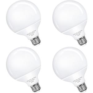 G25 LED Vanity Globe Light Bulb, 60W Equivalent Incandescent Bulbs for Vanity Bathroom Mirror Light Bulb, 3000K Soft White E26 Base Makeup Mirror Lights, Not-Dimmable Christmas Decor Lighting, 4 Pack