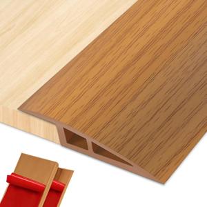Vinyl Floor Transition Strip Door Threshold Self Adhesive 36 inch, Thresholds for Doorways, Edge-Reducer Transition-Strips for Door/Floor (Light Brown, 0.8'' (H) - 36''(L))