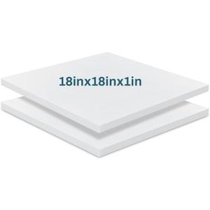 Frienda 2 Pack 1" x 18" x 18" Upholstery High Density Foam Cushion Replacement Square Cut to Size Foam Couch for Chair Couches Padding Shipping Packing DIY Cosplay Projects