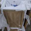 OVE Decors Kansas 18" Single Sink Bathroom Vanity Set with Countertop, Fully-Assembled | Ceramic Sink Included | 01 Door, 01 Drawer, 18 inches, White Oak