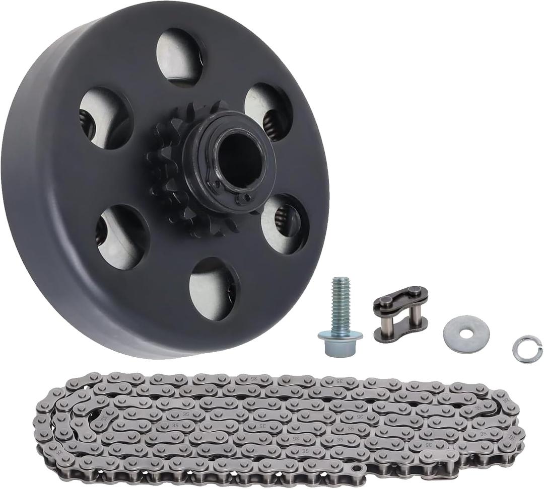 Go Kart Mini Bike Centrifugal Clutch Set - 5/8" Bore, 12 Tooth with #35 Chain & Hardware Kit - Fits Predator 212cc, 2-6.5 HP Engines, Baja, Honda, Lawnmowers & Fun Karts