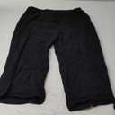 Famulily Womens Capri Pants High Waisted Wide Leg Lounge Linen Pant Drawstring Causal Palazzo Trousers with Pockets (XX-Large, Black)