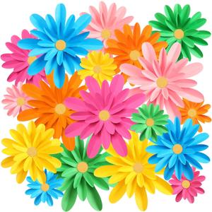 MotiMind 18 Pcs Paper Flowers Decorations for Wall DIY Flower Bulletin Board 3D Fiesta Paper Floral Backdrop Decoration for Photo Backdrop Classroom Back to School Party(Rainbow Color)