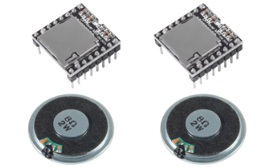2PCS YX5200 DFPlayer Mini MP3 Player Audio Module + 2PCS 2W 8Ohm Round Micro Speaker MP3 Voice Decode Board Supporting TF Card U-Disk IO/Serial Port/AD for Arduino