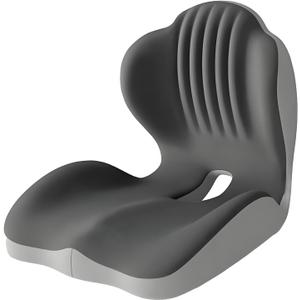 Seashell Memory Foam Seat Cushion -for Office Chair, Truck seat, Car Seat,Desk Chair, Airplane L-Shaped Back Support & Sciatica Relief & Tailbone Coccyx Pain Relief for Long Sitting and Driving(B&G)