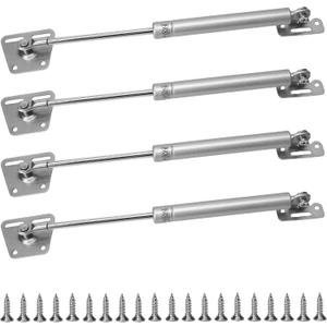 4Pcs 100N/22 lb Hydraulic Support Cabinet Hinge Soft Close Lid Supports & Buffer Telescopic Cabinets Door Gas Spring Glue Head Supports 11.4" Length Safety Struts Lift