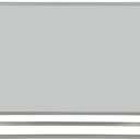 Deco 79 Glass 2 Door Cabinet with Linear Striped Panels and Gray Iron Base, 47" x 18" x 38", Silver
