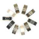 VIVIQUEN Gold Washi Tape Set 15MM Foil Skinny Masking Tape Decorative Pack for DIY Scrapbooking, Crafts, Gift Wrapping, Holiday Decoration (Black Basic Pattern 10 Rolls)