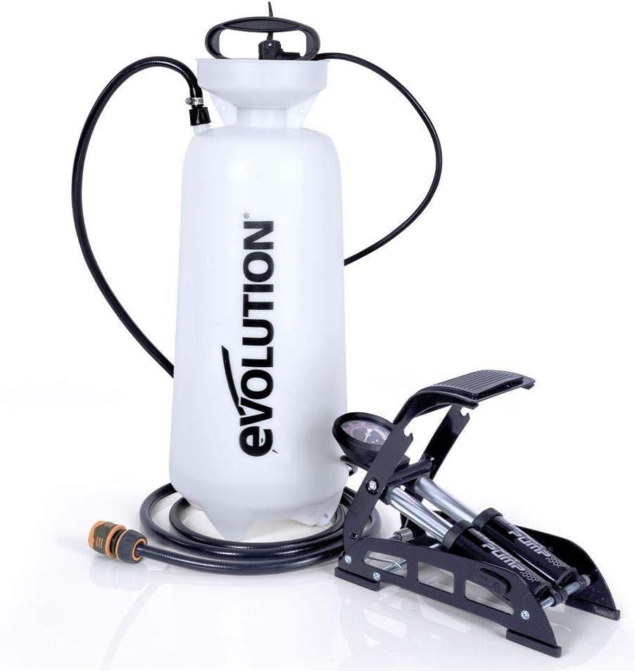 Evolution 35 Gal Pressurized Water Tank With Foot Pump And 9 Ft 10 In Hose For Dust Suppression, White