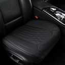 Black Car Seat Cover 2 Pack, Universal Leather Front Seat Covers Bottom Protector, Anti-Slip and Full Wrapping Edge Compatible with Most of Vehicles - SUVs/Sedans/Pickup Trucks (StyleB-Lozenge)