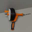 Drain Auger, Clog Remover with Drill Adapter, 25 Feet Flexible Plumbing Snake Use Manually or Powered for Kitchen, Bathroom and Shower Sink  come with Gloves (Orange)