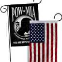 4th Of July American Flag For Independence Day POW MIA Wall Hanging Decor Home Cemetery Decoration For Grave Yard Sign Memorial Veterans Day USA Poster Door Canvas Tapestry Gifts For Dad