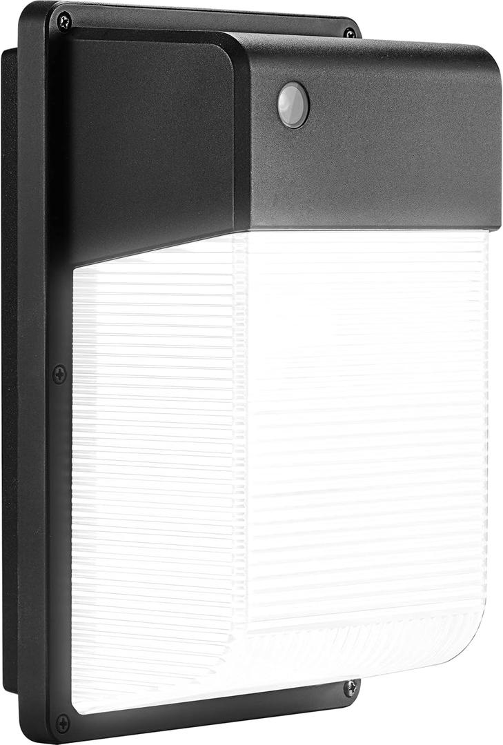 JJC LED Wall Pack Light with Photocell,28W(150-250W Replacement),3000LM 5000K-Daylight Dusk to Dawn LED Outdoor Lighting,100-277V Outdoor Security Lights