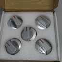 AMI PARTS DG94-03500A/Z Fit for Samsung Gas Stove Knob Replacement (5PCK) and DG94-03500U Gas Stove Knobs-Models NX60T8111SS NX60T8311SS NX60T8711SS for Samsung Oven Stove knobs (Silver)