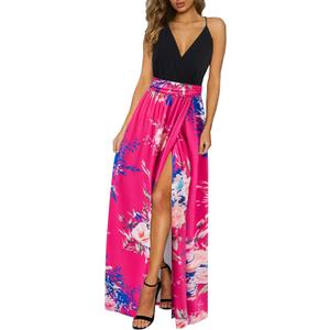 Newshows Women's 2026 Lightweight Summer Wedding Guest Beach Vacation Casual V Neck Split Flowy Maxi Dress (Medium)