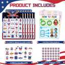 5 x Joy Bang 250 Anniversary USA Bingo Card Games for Kids Adults, Celebrate America 250 Years Game Merchandise 4th of July Bingo Game Patriotic Crafts Activities Party Favors Supplies, 7.6 x 6.0 inches
