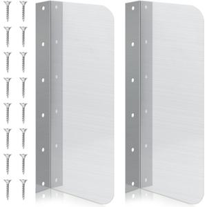 Therwen 2 Pcs Stainless Steel Side Splash Guard for Sink 15 x 6 Inch Wall Mount Guard with Screws Commercial Restaurant Hand Sink and Compartment Prep Sink Kitchen Sink Splash Protector Supply