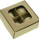 Treat Boxes - 20 ct 3.5 x 3.5 x 1.6 in Bakery Boxes with Windows and Dividers for Candy, Cookies, Cupcakes, or Bakery Desserts - Chocolate, Treats, and Baked Goods Packaging for Gifting (X-Small - 4 compartments, Kraft)