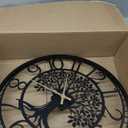 Big Wall Clock - Wall Clocks for Living Room Decor, Quiet and No Ticking Suitable for Wall Decor, Living Room Decoration, Kitchen Decoration (16in, Black Tree of Life Straight Border)