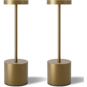 Cordless Table Lamps Set of 2, 5000mAh Rechargeable Battery Powered Lamp, 3 Color Stepless Dimming LED Table Lamp, Portable Table Light for Outdoor/Indoor/Restaurant/Home. (Titanium)
