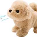 Battery Operated Barking Walking Dog Toy, Realistic Electronic Puppy Pet for Kids, Interactive Toy Dog That Walks and Barks, 7''(Golden Retriever)