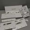 SpaceAid Bamboo Water Bottle Organizer with Labels, Kitchen Pantry Storage Rack for Cabinets, Home Cup and Wine Bottle Holder Shelf Organizers, 2 Pack 3-Slot, White