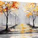 ENTANUB Tree Wall Art for Lving room, Ginkgo Canvas Wall Decor for Bedroom, Gold Picture Print Arwork, Size 20x40 Inches (40L" x 20W")