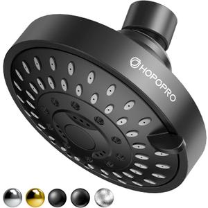 HOPOPRO 5-Mode High Pressure Shower Head - The Washington Post, NBC News, Today TV Show Recommended - High Flow Fixed Showerheads (4 Inch Matte Black)