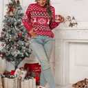SunnyMelody Womens Christmas Funny Ugly Sweater Winter 2025 Vacation Outfits Oversized Crew Neck Xmas Pullover Tops (Red, S)