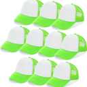 Ultrafun 10 Pack Trucker Hat Mesh Sublimation Blank Hats Adjustable Baseball Caps Hats for Men Women (Green, M)