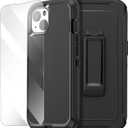AICase Belt-Clip Holster Case for iPhone 14 Case (6.1") with Glass Protector,Heavy Duty Drop Protection Full Body Rugged Shockproof/DustProof Military Grade Tough Durable Cover for iPhone 14