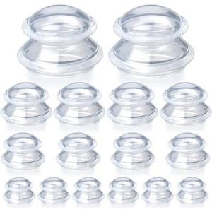 Syhood 16 Pcs 4 Sizes Cupping Therapy Set Silicone Cupping Massage Cups Professional Therapy Studio and Household Set for Cellulite Reduction Body Myofascial Muscle Nerve Joint Pain