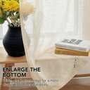 Deconovo Faux Linen Semi Sheer Curtains, 52x72 Inch, Set of 2 Back Tab Panels, Light Filtering Voile Window Treatment, Airy Privacy Drapes, Washable & Sustainable for Living Room Bedroom, Light Beige