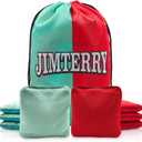 JIMTERRY Professional Cornhole Bags Set of 8 Dual Sided Corn Holes Bags Double Sided Regulation Slick and Stick Corn Hole Bean Bags for Pro Corn Hole Game