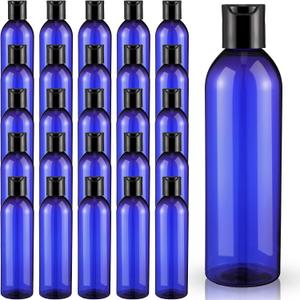 Eccliy 8oz Empty Plastic Squeeze Bottles with Disc Caps Travel Containers Refillable Plastic Empty Bottles with Caps for Shampoo, Lotions, Liquid Body Soap, Creams(Blue)