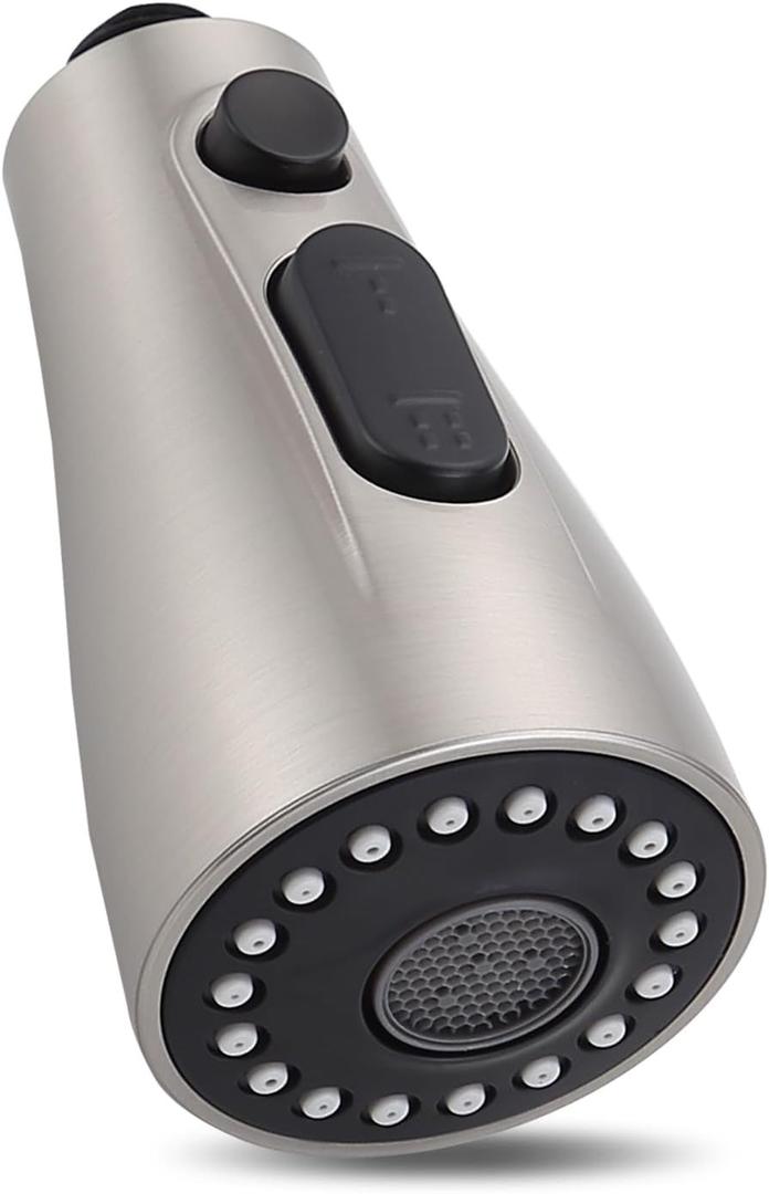 Kitchen Faucet Head Replacement Compatible with Moen 191004  Durable ABS & Silicone Nozzle for Easy Installation and Limescale Prevention (Brushed Nickel)