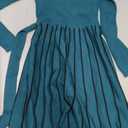 ZESICA Womens 2025 Fall Turtleneck Long Sleeve Sweater Dress Tie Waist Casual Loose Ribbed Knit A Line Midi Dresses Small Teal