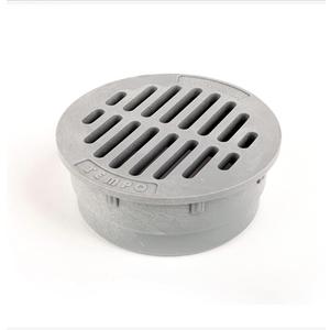 Premium USA Made 4" Inch Black Outdoor Round Flat Drain Grate Cover - Fits 4" Inch SDR Sewer & Drain Pipe/Fittings, Also Triple Wall & Corrugated Pipe 4" Not for Regular PVC (Grey) (Gray)