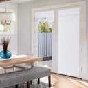 HOMEIDEAS Pure White French Door Curtain, Privacy Blackout Door Curtains, 26 X 80 Inch Shades for Glass Window, Thermal Insulated Covering Tie Up Shade for Bedroom, 1 Panel