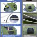 Pop Up Tents for Camping 4 Person Waterproof Military Popup Tent Camping Easy Up Camping Tents Instant Pop Up Tent Big Green & Grey, 110*78*51''