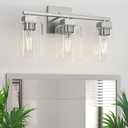 Espird Brush Nickel Bathroom Vanity Light - 3 Light Bathroom Light Fixture Square Design & UL Certification & Square Bath Room Lights Fixture Over Mirror