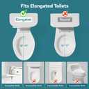 Clirass 3" Raised Toilet Seat with Bidet - Non-Electric Bidet with Dual Nozzles - Elevated Toilet Risers for Seniors & Limited Mobility - Easy Install & Clean (Elongated)