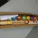 ApudArmis Six Player Croquet Set with Premiun Rubber Wooden Mallets 28In,Colored Ball,Wickets,Stakes - Lawn Backyard Outdoor Game Set for Adults/Teenagers/Family (Large Carry Bag Including)